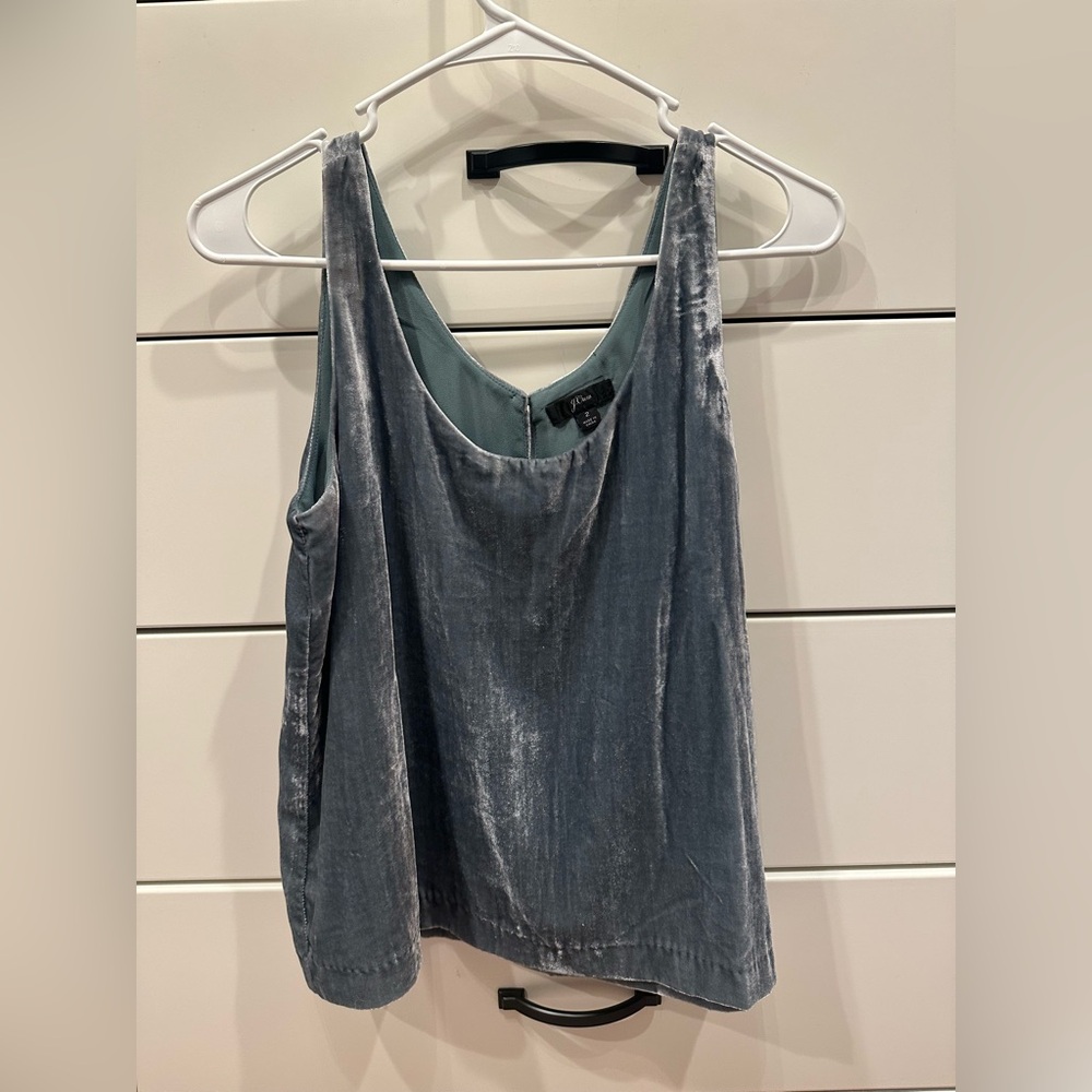 J Crew Velvet Sleeveless Top - Gray